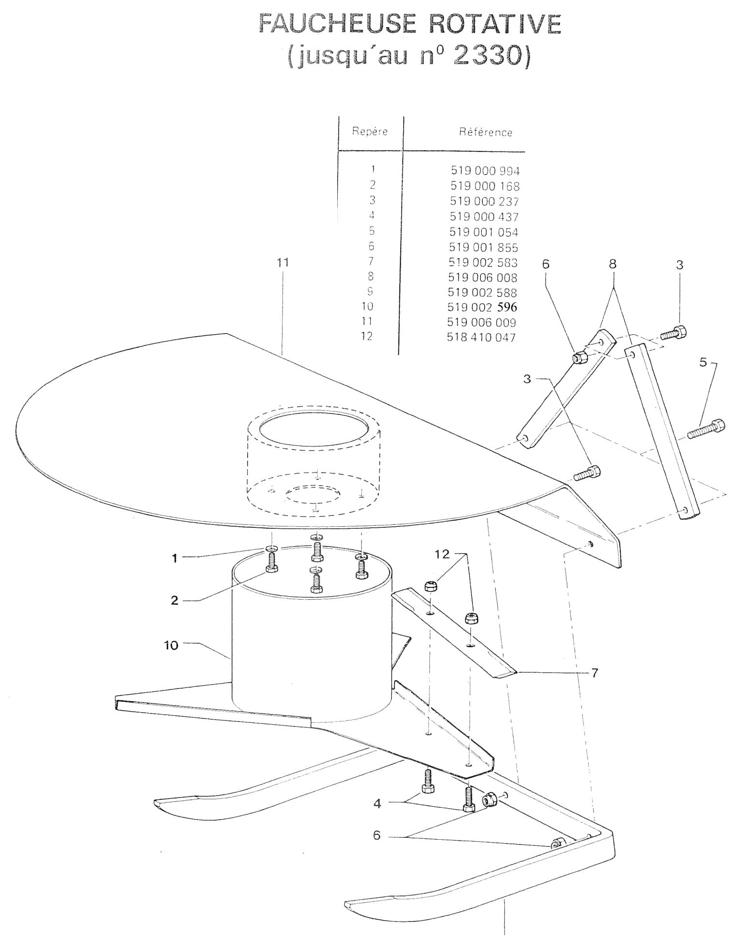 Faucheuse rotative ( jusqu'au N°2330)